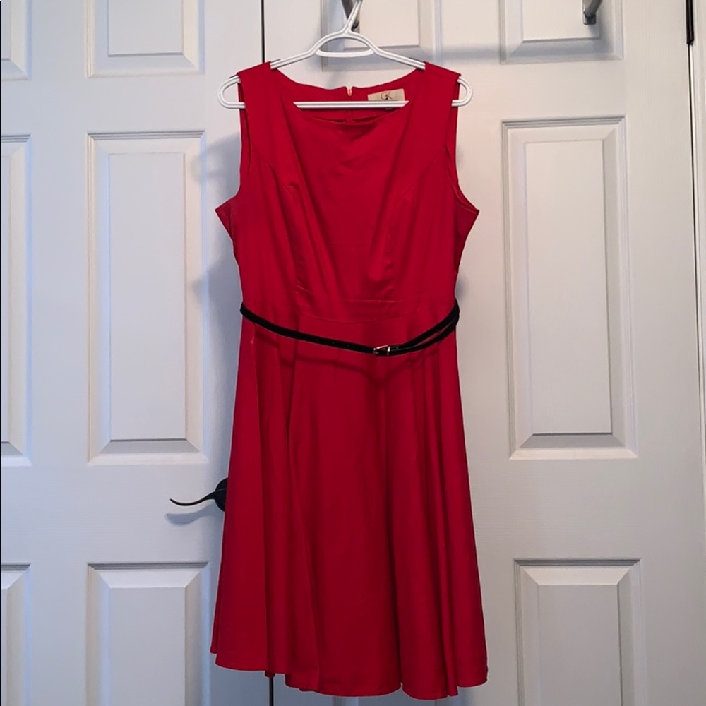 Sleeveless red dress
